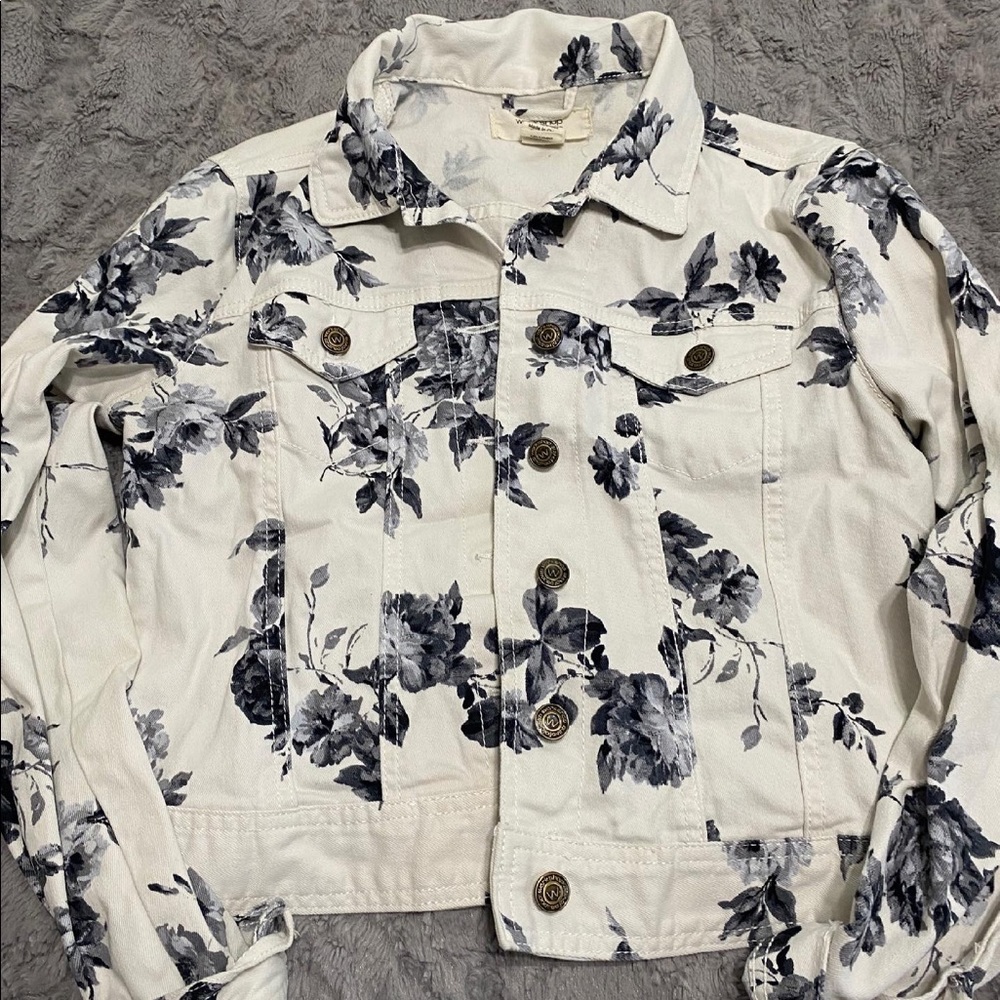 Workshop Andrea Jovine White Denim Roses Jacket